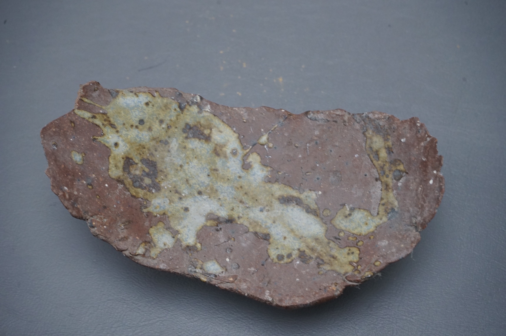 Glyn Hugo (b.1934), a small experimental fragment with glaze stripe, 16cm